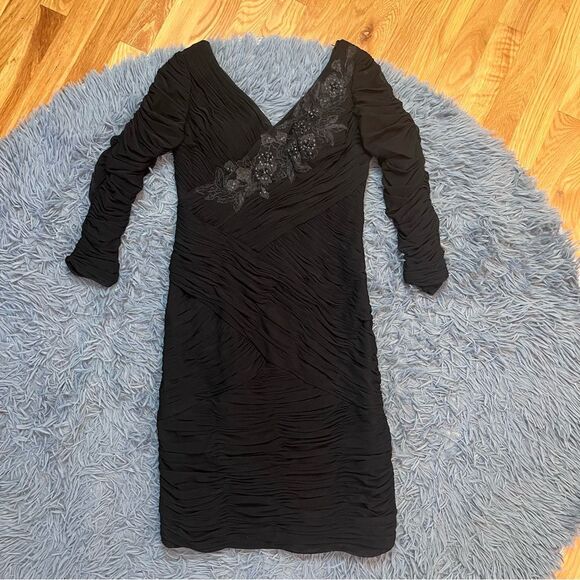 Sue Wong Dresses & Skirts - Vintage Sue Wong Black Embroidered Embellished Tulle Mini Dress Size 4